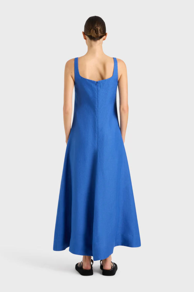 Bondi Born Dephi Organic Linen Flared Maxi Dress