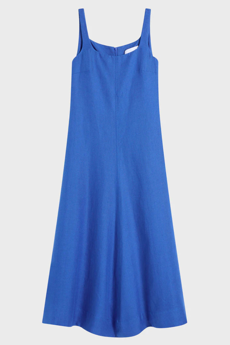 Bondi Born Dephi Organic Linen Flared Maxi Dress