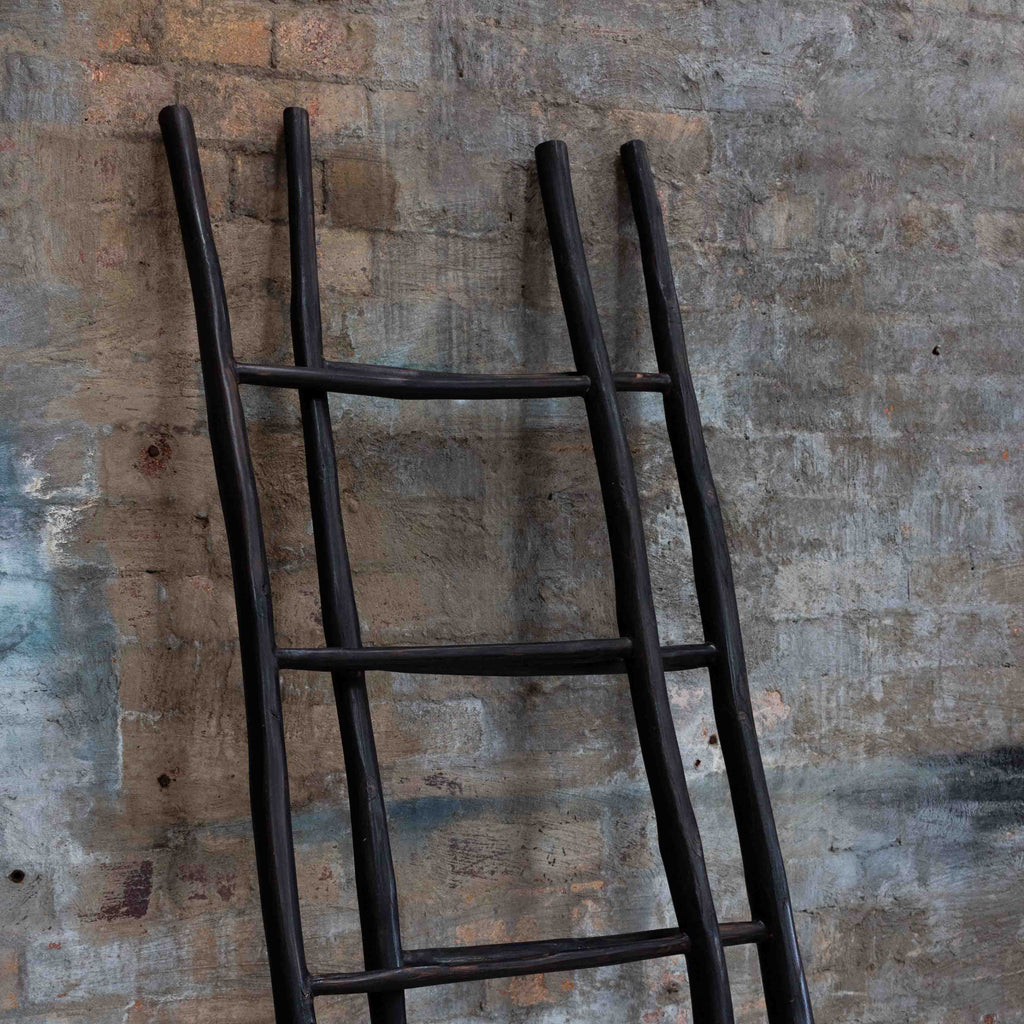 Natural Ladder Natural Teak Wood Ladder | Black – Harry and Kit