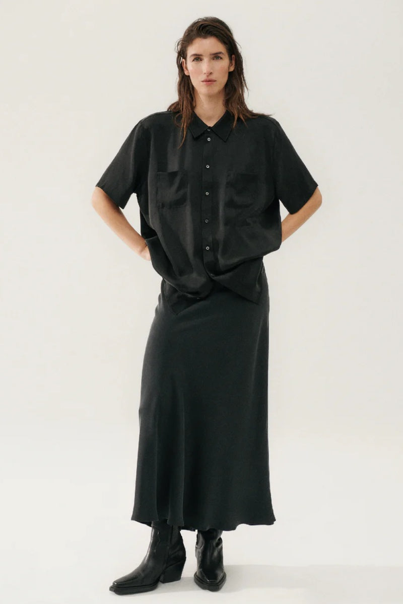 Silk Laundry Long Bias Cut Skirt Black – Harry and Kit