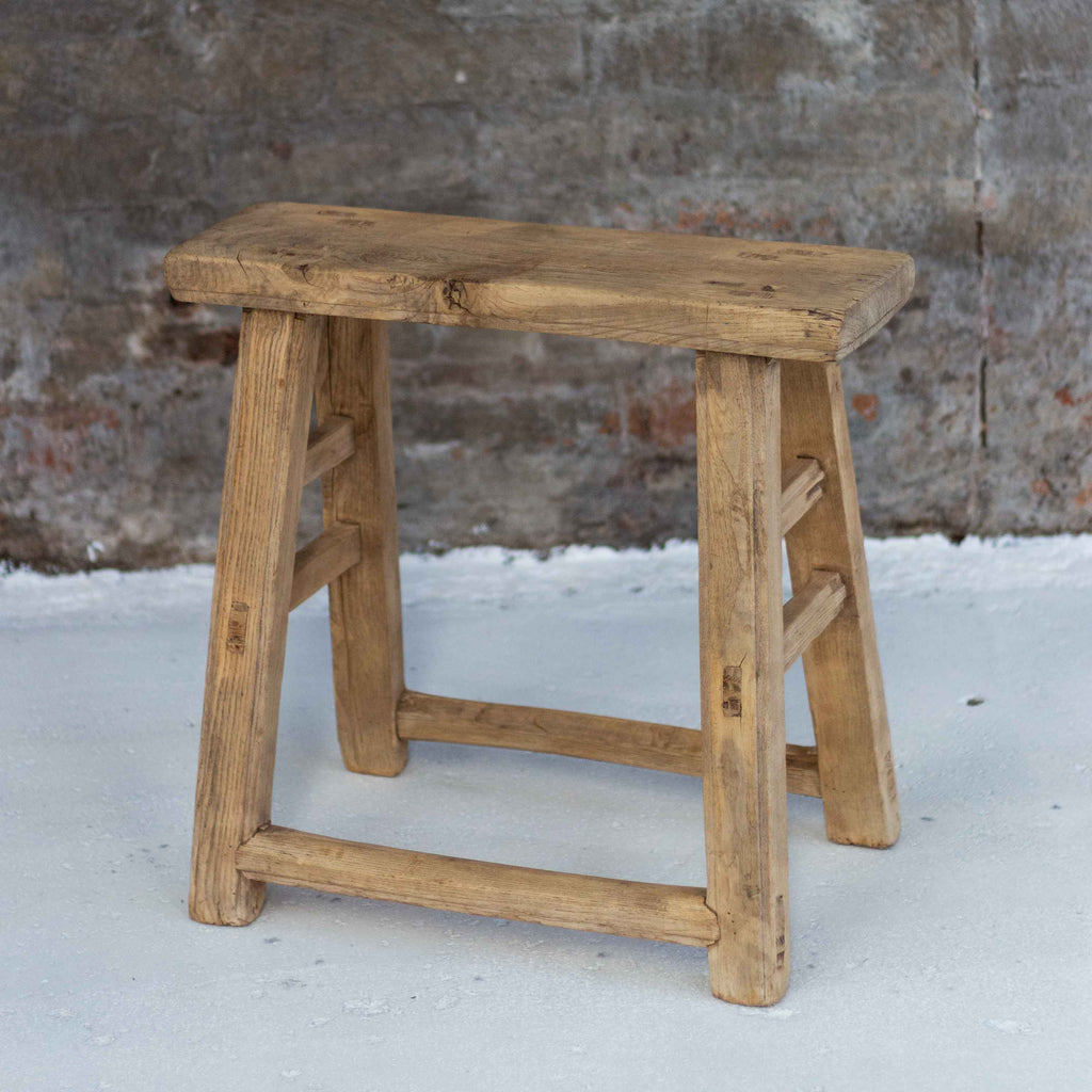 Lowl Retctangular Stool Elm Wood Old Rectangular Stool – Harry and Kit
