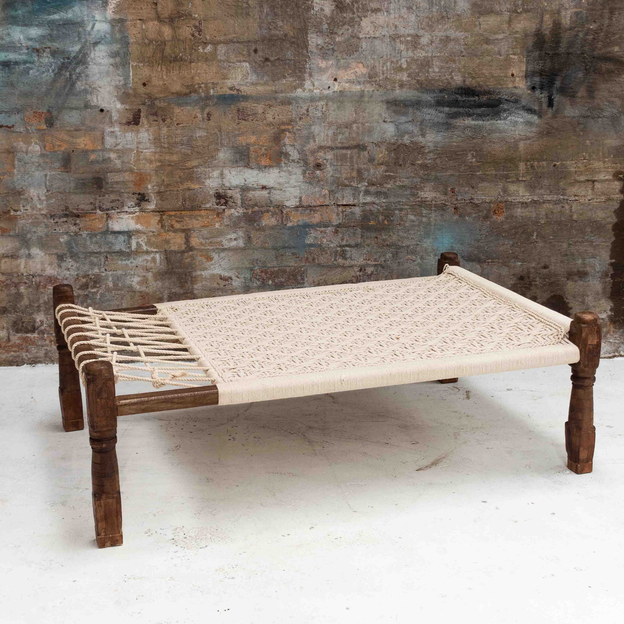 Wooden Indian Charpai Bed – Harry and Kit - Main Image