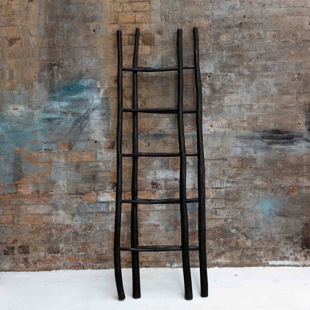 Natural Ladder Natural Teak Wood Ladder | Black – Harry and Kit